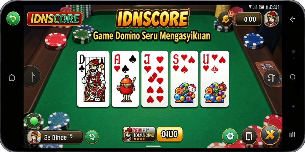 Tampilan menarik dari gameplay domino di IDNSCORE.