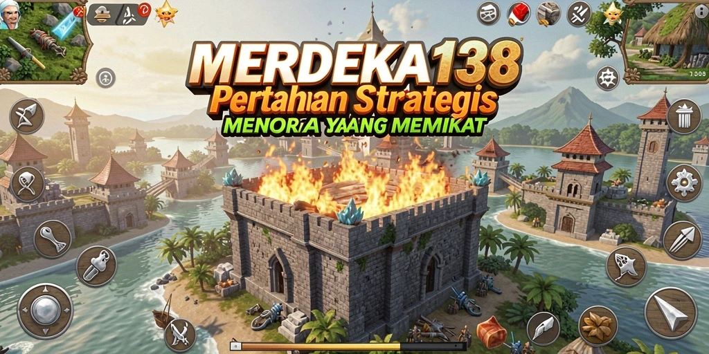 Tampilan aksi seru dan strategi pertahanan dalam MERDEKA138.