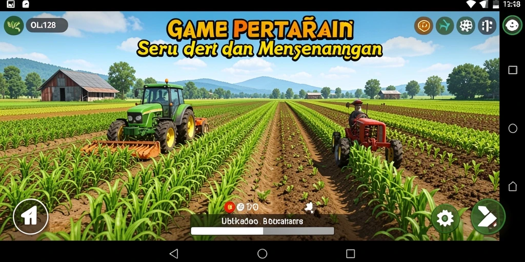Screenshot gameplay OLX128 yang menunjukkan keseruan bertani.