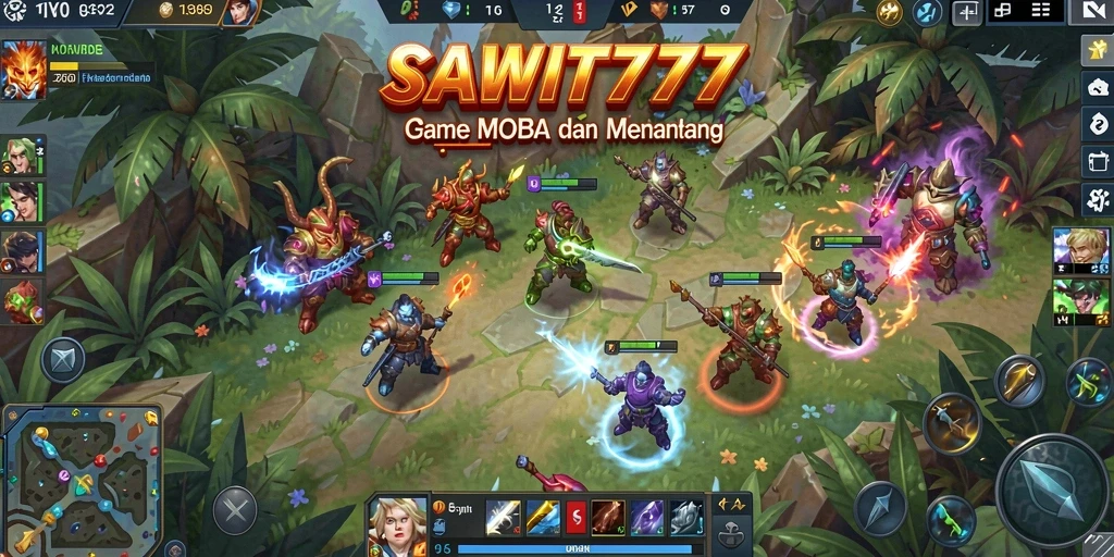 Gameplay seru SAWIT777 dalam pertempuran MOBA.