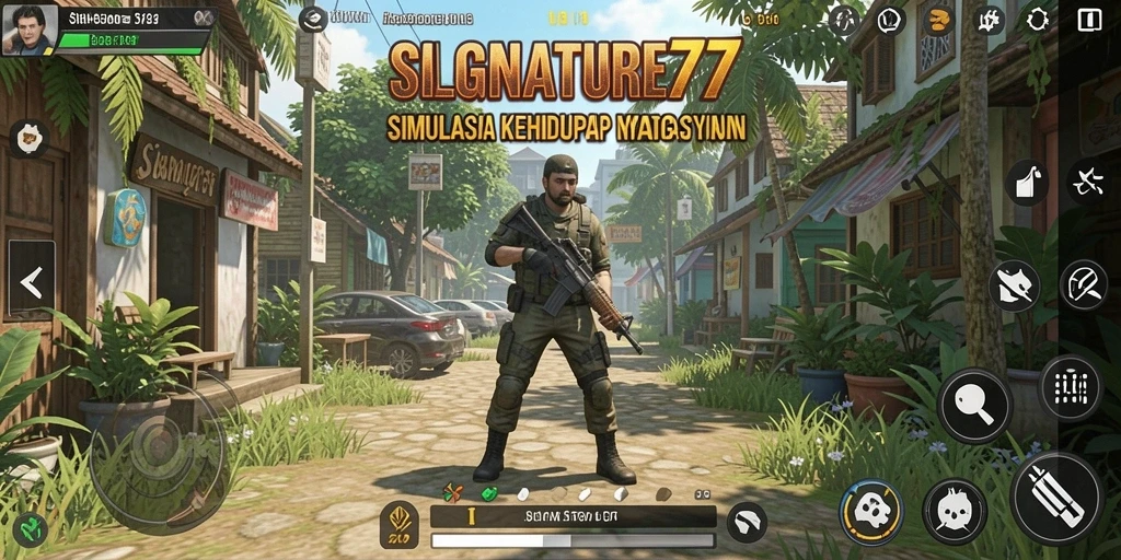 Tangkapan layar gameplay SIGNATURE77 menampilkan aktivitas interaktif yang menarik.