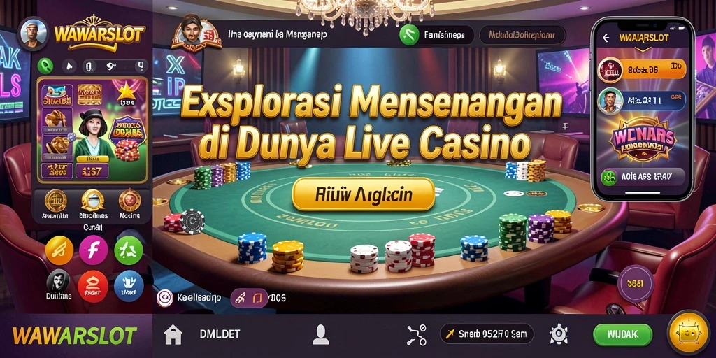 Tampilan gameplay WAWARSLOT yang mendebarkan dalam suasana Live Casino.